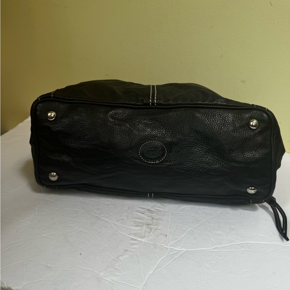 ROOTS Pebble Leather Expandable Big Tote Bag Satchel Shoulder Handbag Zip Pocket - Picture 7 of 16